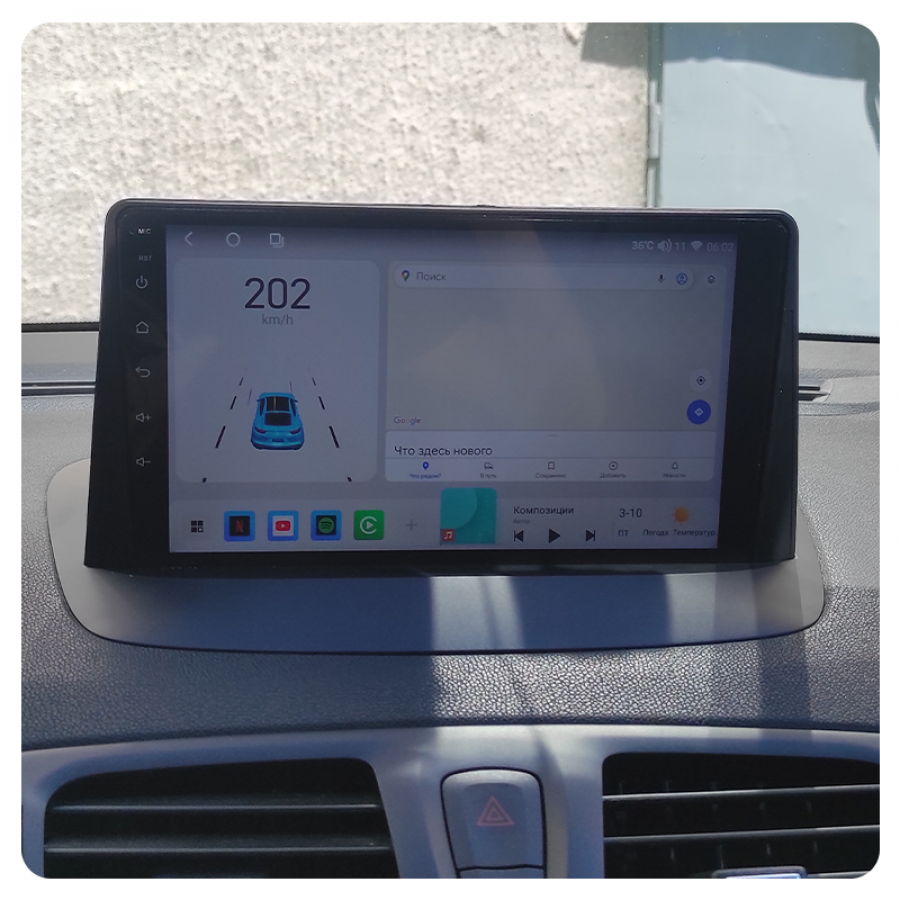 Штатная магнитола Lesko для Renault Megane III Рестайлинг 2 2014-2016 экран 9" 6/128Gb 4G Wi-Fi GPS Top
