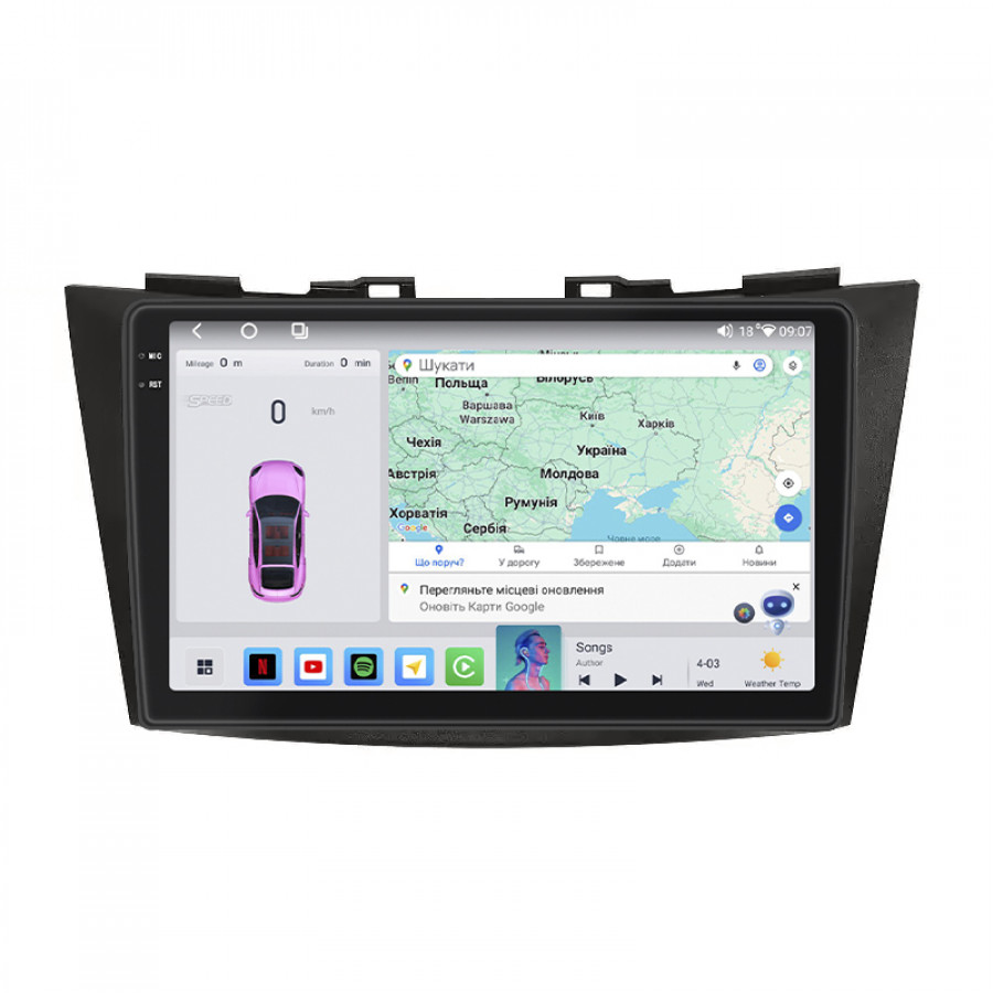 Штатная магнитола Lesko для Suzuki Swift IV Рестайлинг 2013-2017 экран 9" 4/64 QLED CarPlay 4G Wi-Fi GPS 360 Prime