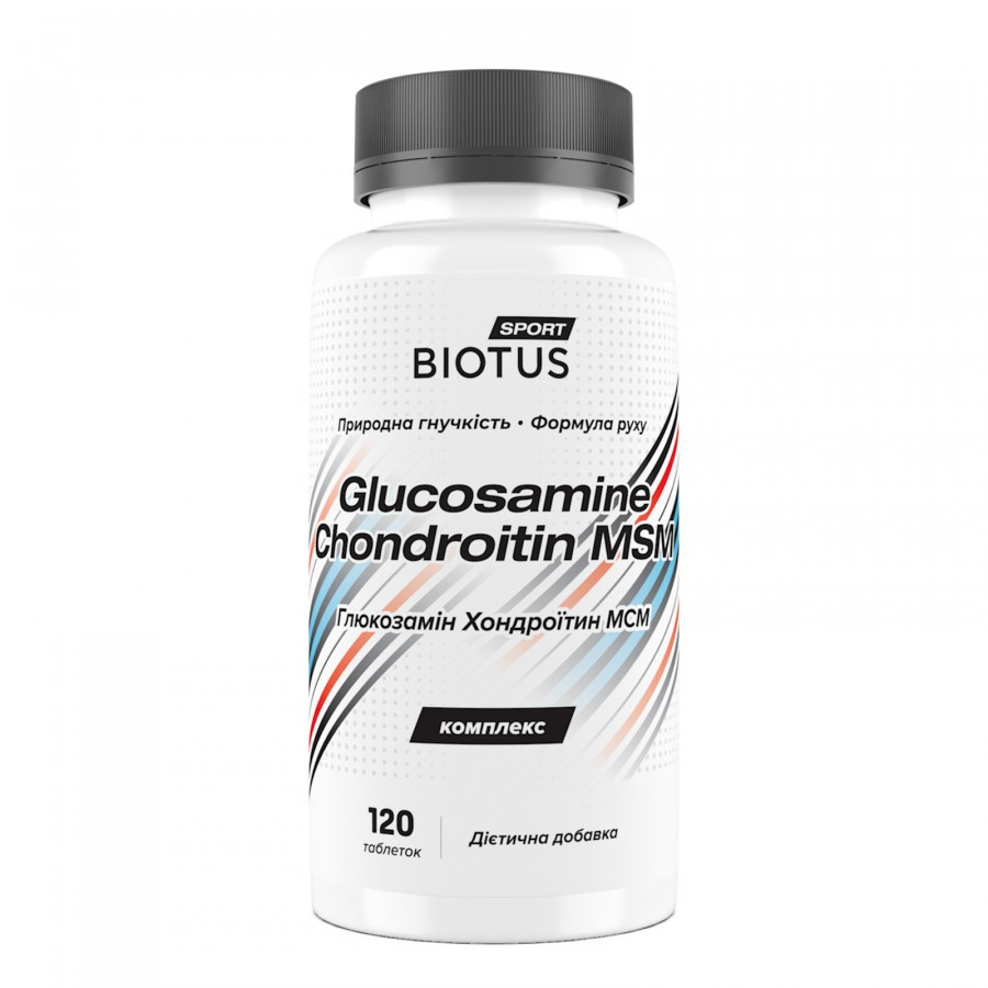 Глюкозамін, Хондроїтин, МСМ, Glucosamine, Chondroitin, MSM, Biotus, 120 таблеток