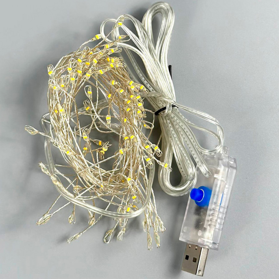 Светодиодная гирлянда Роса ali-702623591322 теплый свет USB с пультом управления декоративные украшение  3 м 100 led
