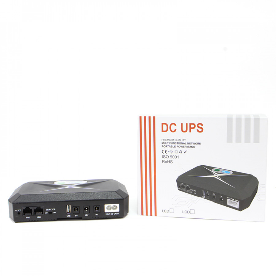ИБП Andes 18DCP	UPS для WI-Fi роутера 5V 9V 12V 10400 mAh с защитой от короткого замыкания
