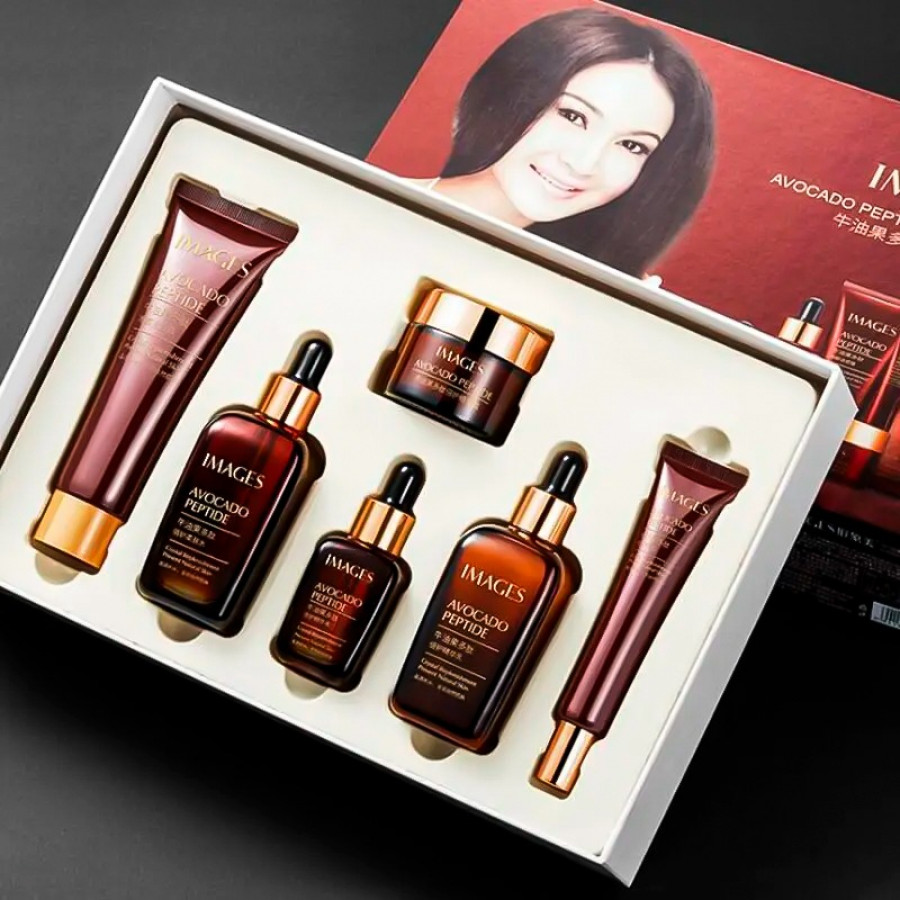 Набор по уходу за лицом IMAGES Beauty Avocado Peptide 6 в 1 с пептидами авокадо