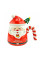 Рождественская чашка "Merry Christmass" Санта JJX001 кружка в форме Санты с ложечкой в подарочной упаковке Red