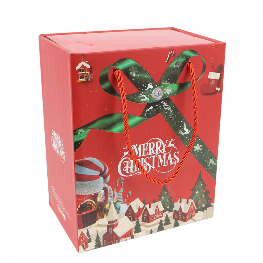 Рождественская чашка "Merry Christmass" Санта JJX001 кружка в форме Санты с ложечкой в подарочной упаковке Red
