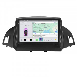 Штатная магнитола Lesko для Ford C-MAX II 2010-2015 экран 9" 4/64 QLED CarPlay 4G Wi-Fi GPS 360 Prime