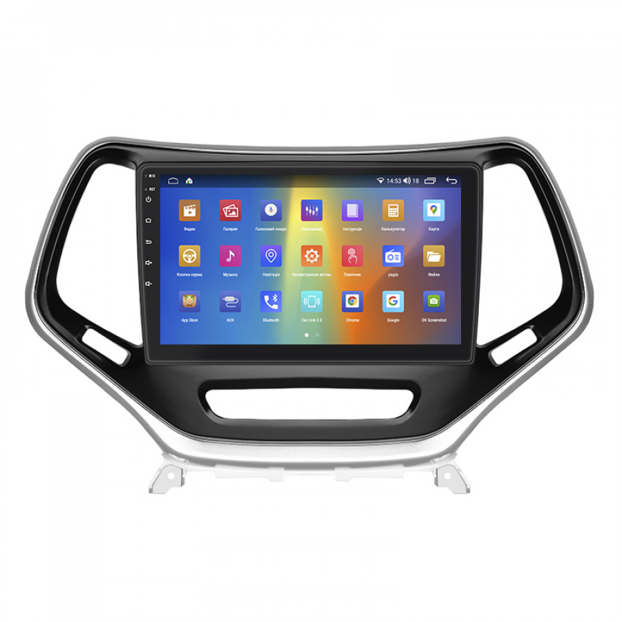 Штатная магнитола Lesko для Jeep Cherokee V (KL) 2013-2018 экран 10" 2/32Gb CarPlay 4G Wi-Fi GPS Prime