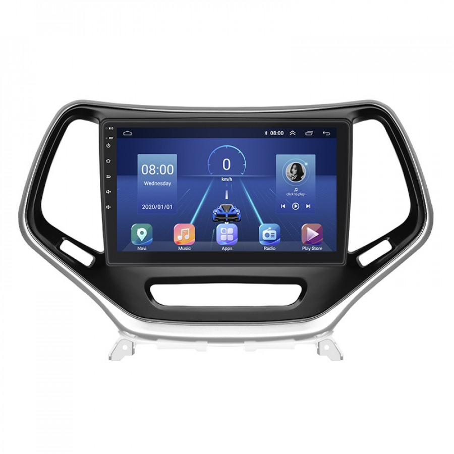 Штатная магнитола Lesko для Jeep Cherokee V (KL) 2013-2018 экран 10" 6/128Gb 4G Wi-Fi GPS Top