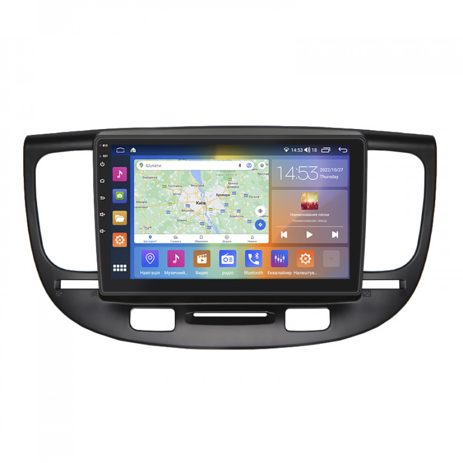 Штатная магнитола Lesko для Kia Rio II Рестайлинг 2009-2011 экран 9" 2/32Gb CarPlay 4G Wi-Fi GPS Prime