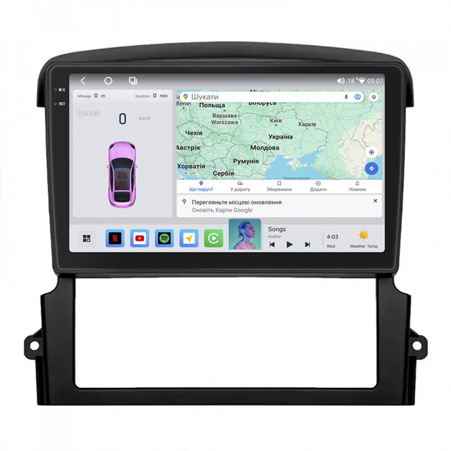Штатная магнитола Lesko для Kia Sorento I Рестайлинг 2006-2011 экран 9" 4/64 QLED CarPlay 4G Wi-Fi GPS 360 Prime