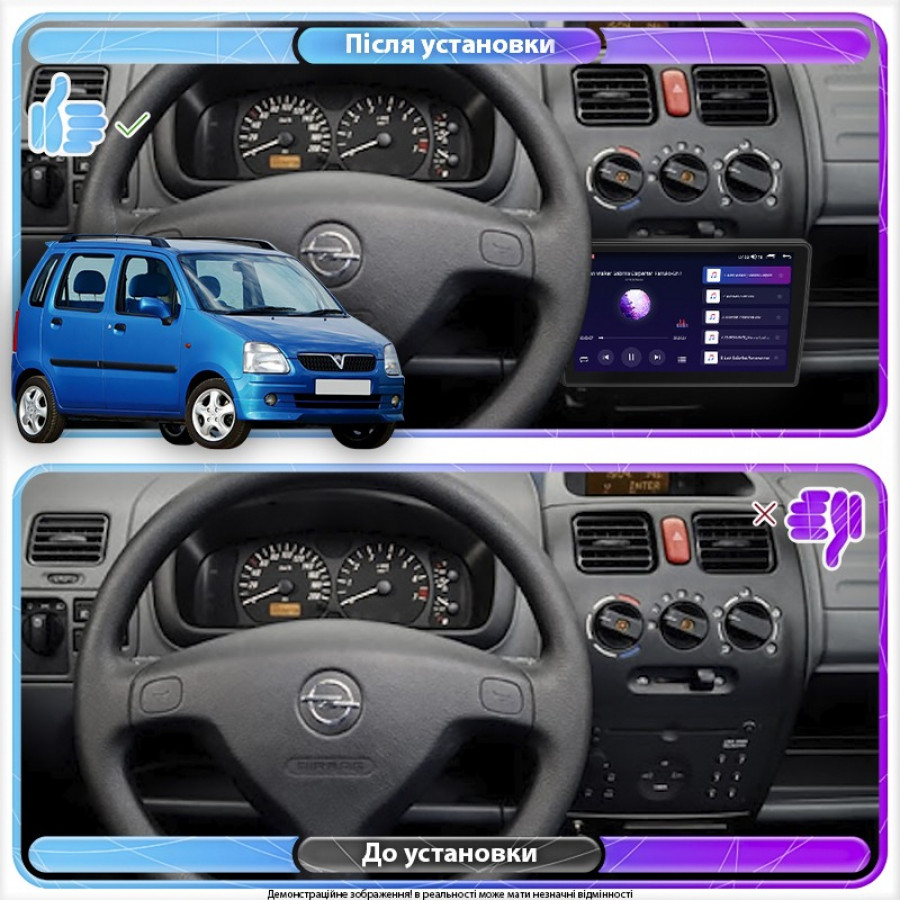Штатная магнитола Lesko для Opel Agila A 2000-2004 экран 9" 6/128Gb 4G Wi-Fi GPS Top