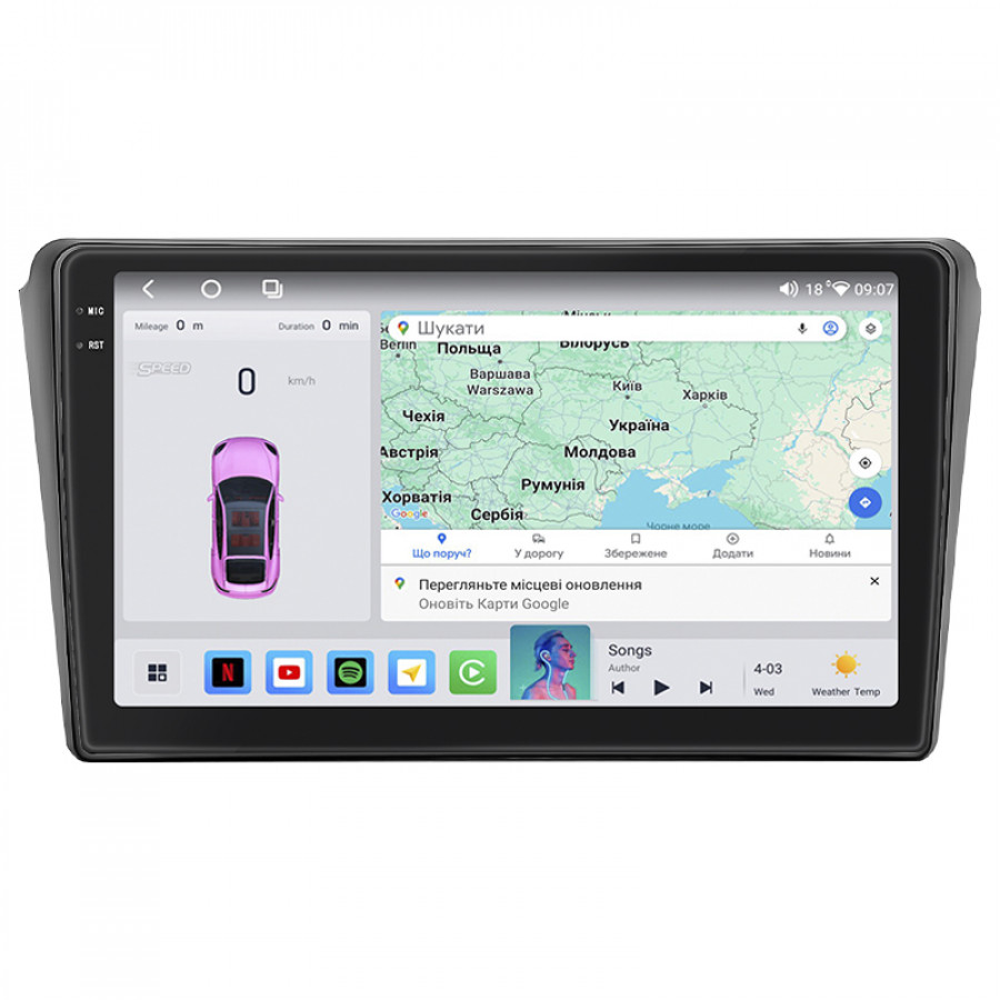 Штатная магнитола Lesko для Toyota Avensis II 2003-2006 экран 9" 4/64 QLED CarPlay 4G Wi-Fi GPS 360 Prime