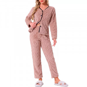 Женская тёплая пижама 5312 Light pink костюм для дома S