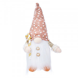 Новогодняя игрушка Рождественский Гном светящийся А9-9 30*10 Beige