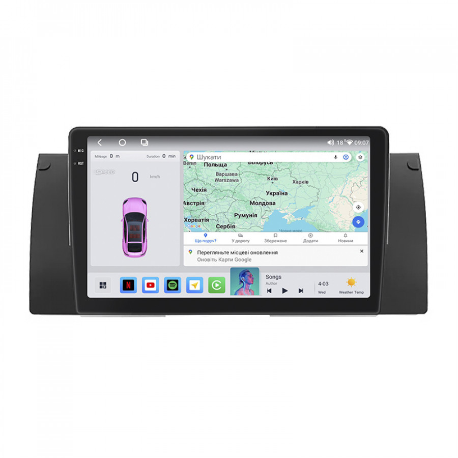 Штатная магнитола Lesko для BMW 5 серии IV (E39) 1995-2000 экран 9" 4/64 QLED CarPlay 4G Wi-Fi GPS 360 Prime