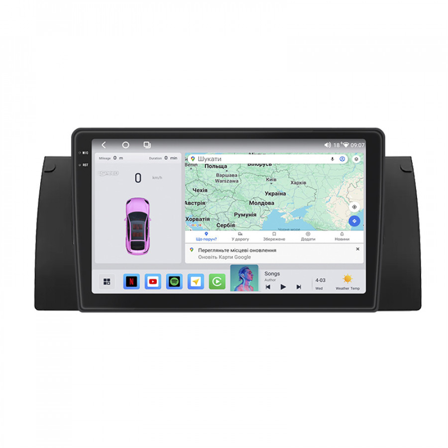 Штатная магнитола Lesko для BMW X5 I (E53) 1999-2003 экран 9" 4/64 QLED CarPlay 4G Wi-Fi GPS 360 Prime