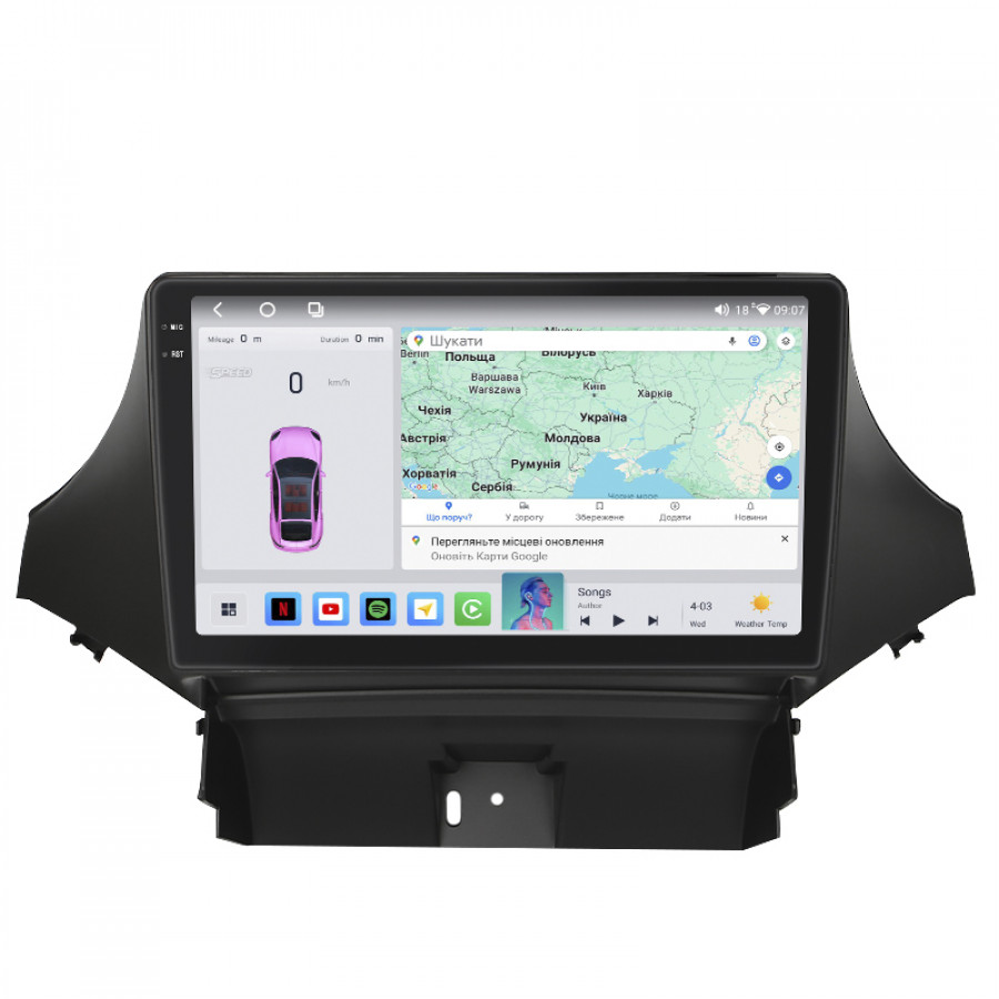 Штатная магнитола Lesko для Chevrolet Orlando I 2010-2018 экран 9" 4/64 QLED CarPlay 4G Wi-Fi GPS 360 Prime