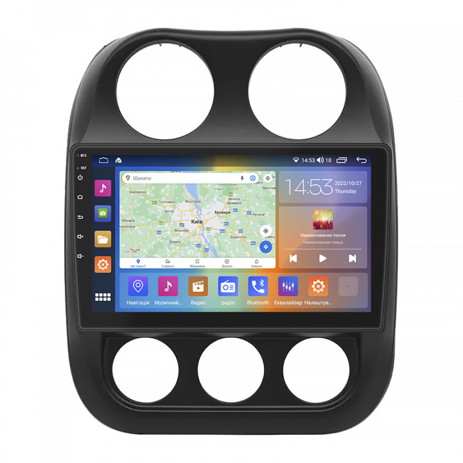 Штатная магнитола Lesko для Jeep Compass I Рестайлинг 2 2013-2016 экран 10" 2/32Gb CarPlay 4G Wi-Fi GPS Prime