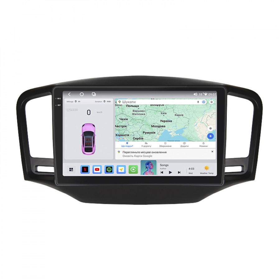 Штатная магнитола Lesko для MG 350  2010-2015 экран 9" 4/64 QLED CarPlay 4G Wi-Fi GPS 360 Prime