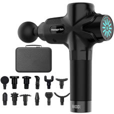 Перкуссионный массажер Boostex Pro Max 2 - массажный пистолет с кейсом - вибрационный ударный электромассажер с 21 насадкой