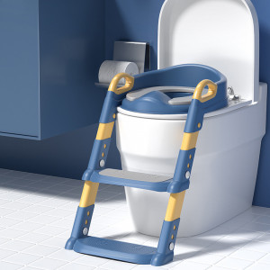 Детское сиденье на унитаз со ступенькой и ручками Bestbaby BC-108 Blue