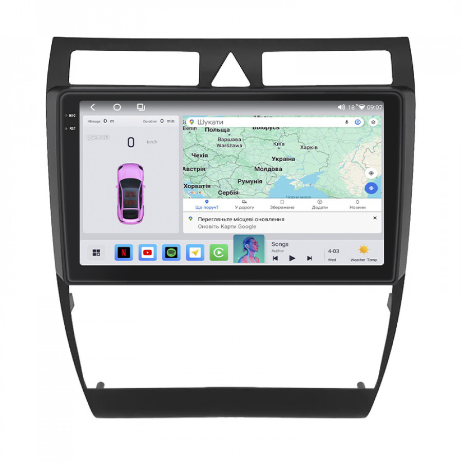 Штатная магнитола Lesko для Audi A6 allroad I (C5) 2000-2006 экран 9" 4/64 QLED CarPlay 4G Wi-Fi GPS 360 Prime
