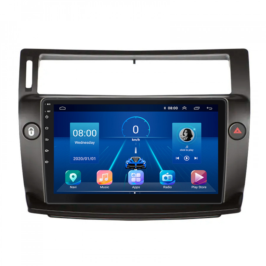 Штатная магнитола Lesko для Citroen C4 I 2004-2014 экран 9" 2/32Gb 4G Wi-Fi GPS Top