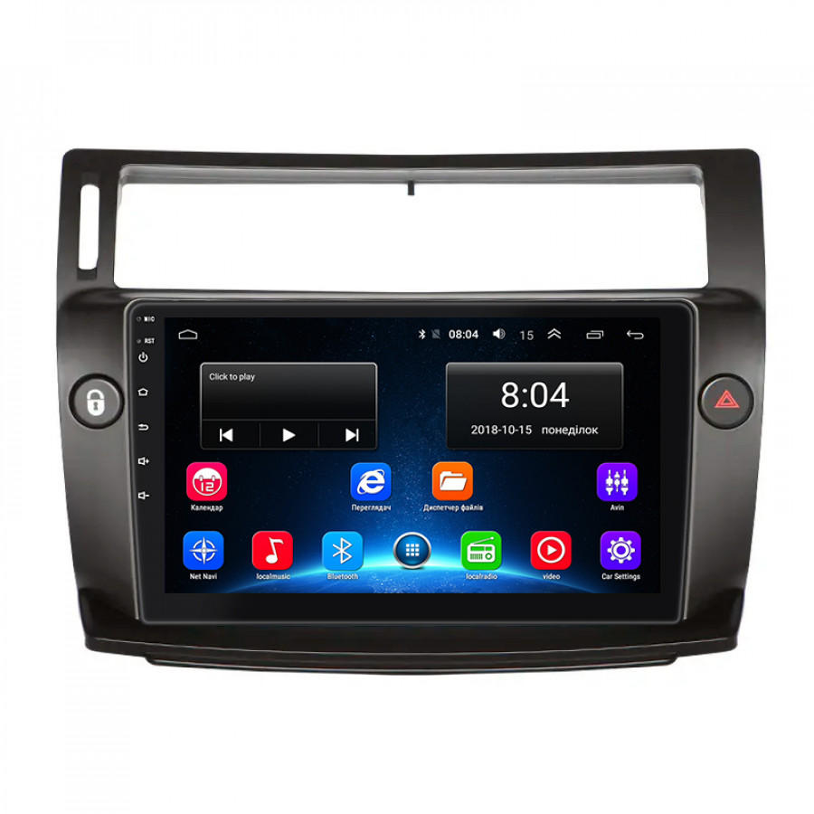 Штатная магнитола Lesko для Citroen C4 I Рестайлинг 2008-2011 экран 9" 2/32Gb Wi-Fi GPS Base