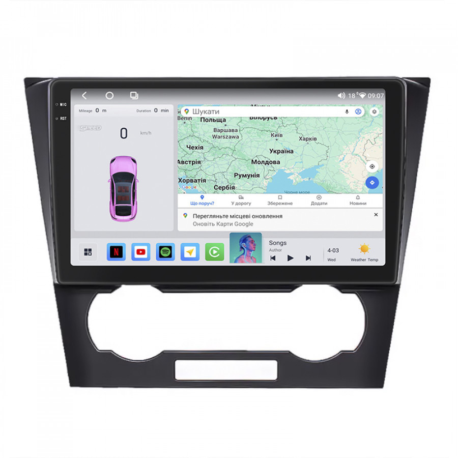 Штатная магнитола Lesko для Chevrolet Epica V250 2006-2009 экран 9" 4/64 QLED CarPlay 4G Wi-Fi GPS 360 Prime
