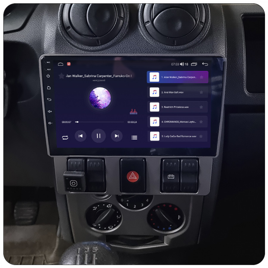 Штатная магнитола 9" Lesko для Dacia Logan I 2004-2012 4/64Gb CarPlay 4G Wi-Fi GPS Prime Дачия