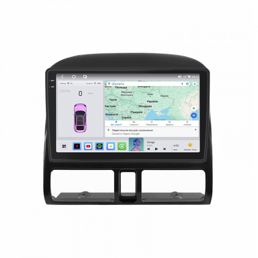 Штатная магнитола Lesko для Honda CR-V II Рестайлинг 2004-2006 экран 9" 4/64 QLED CarPlay 4G Wi-Fi GPS 360 Prime