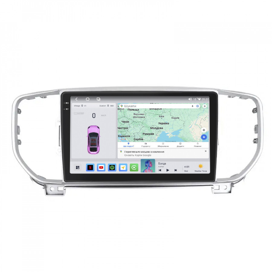 Штатная магнитола Lesko для Kia Sportage IV ver 2 2016-2018 экран 9" 4/64 QLED CarPlay 4G Wi-Fi GPS 360 Prime