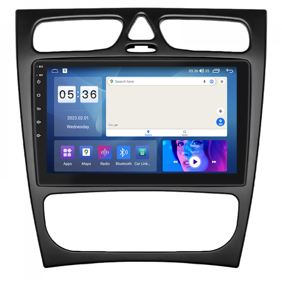 Штатная магнитола Lesko для Mercedes-Benz C-Класс II (W203) 2000-2004 экран 9" 4/64Gb CarPlay 4G Wi-Fi GPS Prime
