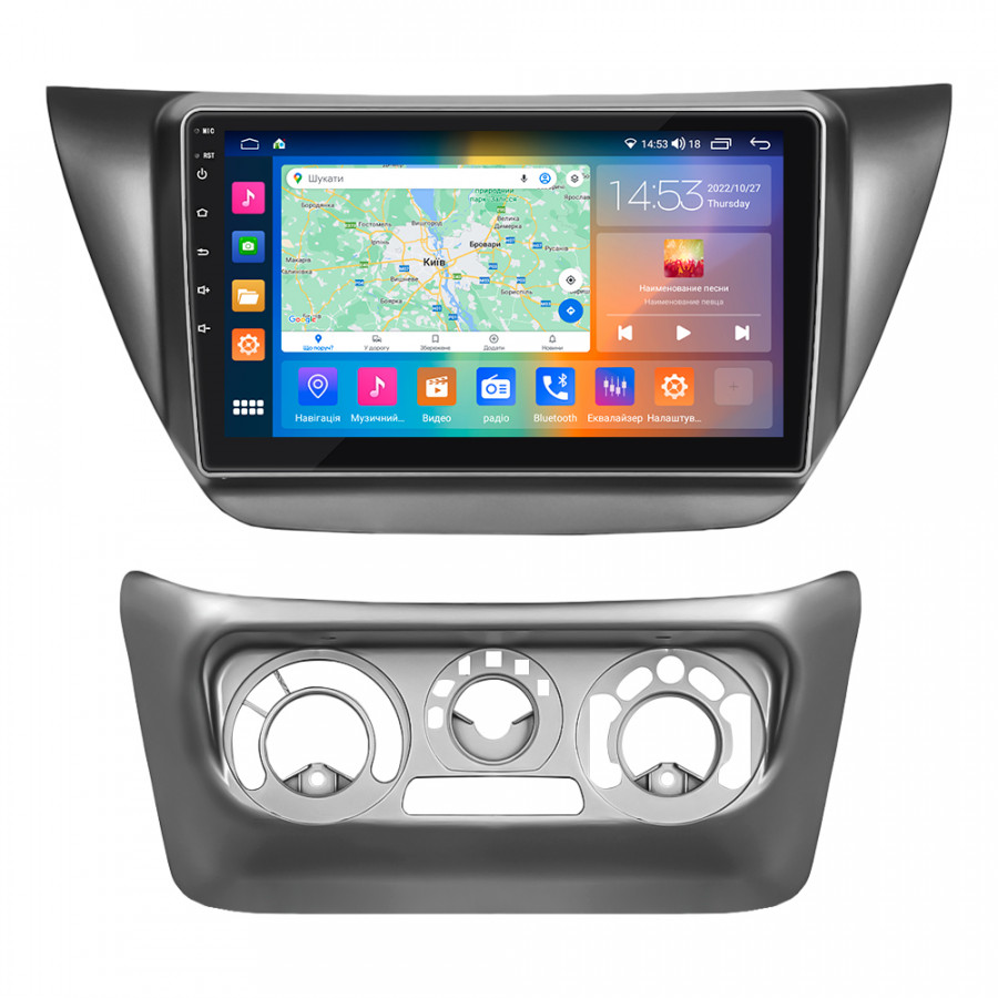 Штатная магнитола Lesko для Mitsubishi Lancer Evolution IX 2005-2007 экран 9" 2/32Gb CarPlay 4G Wi-Fi GPS Prime