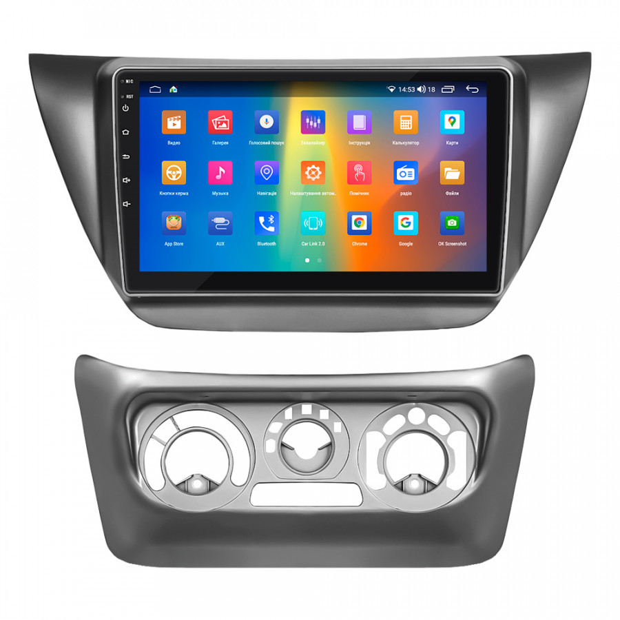 Штатная магнитола Lesko для Mitsubishi Lancer Evolution IX 2005-2007 экран 9" 4/64Gb CarPlay 4G Wi-Fi GPS Prime
