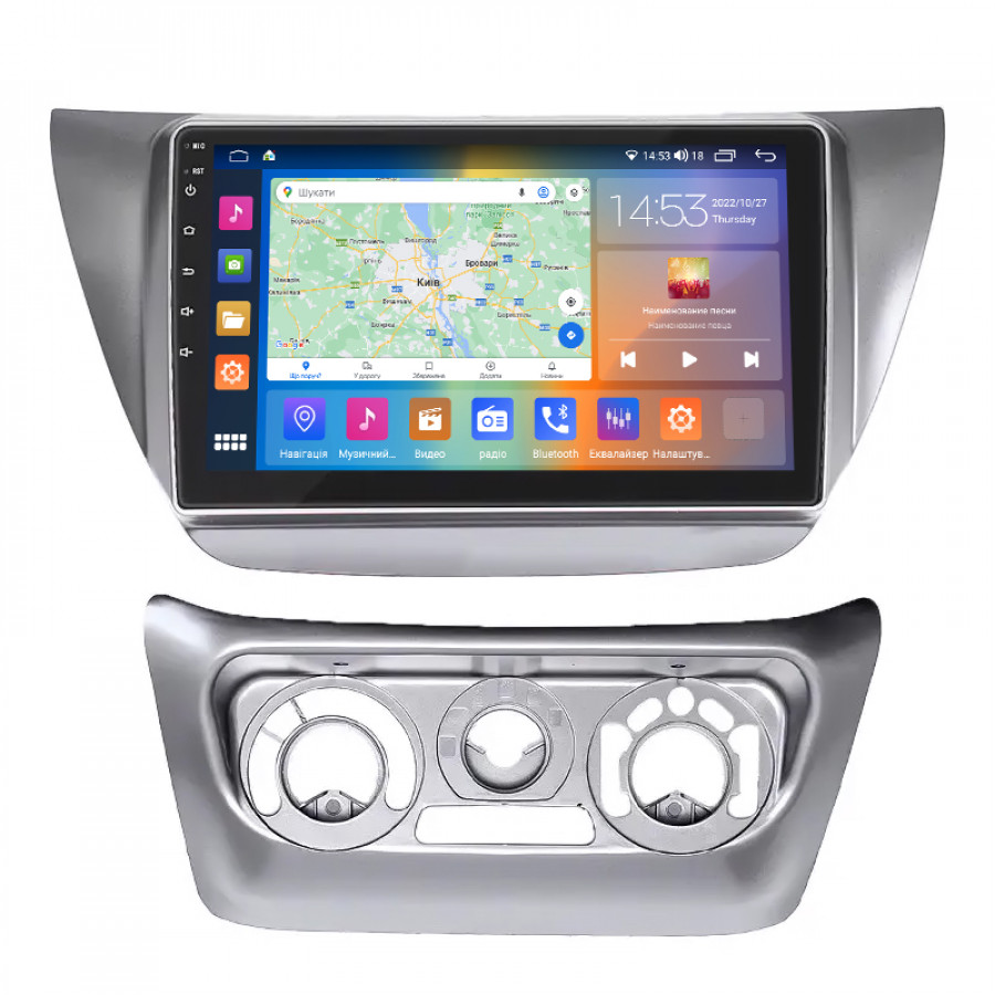 Штатная магнитола Lesko для Mitsubishi Lancer Evolution VII 2001-2003 экран 9" 4/64Gb CarPlay 4G Wi-Fi GPS Prime