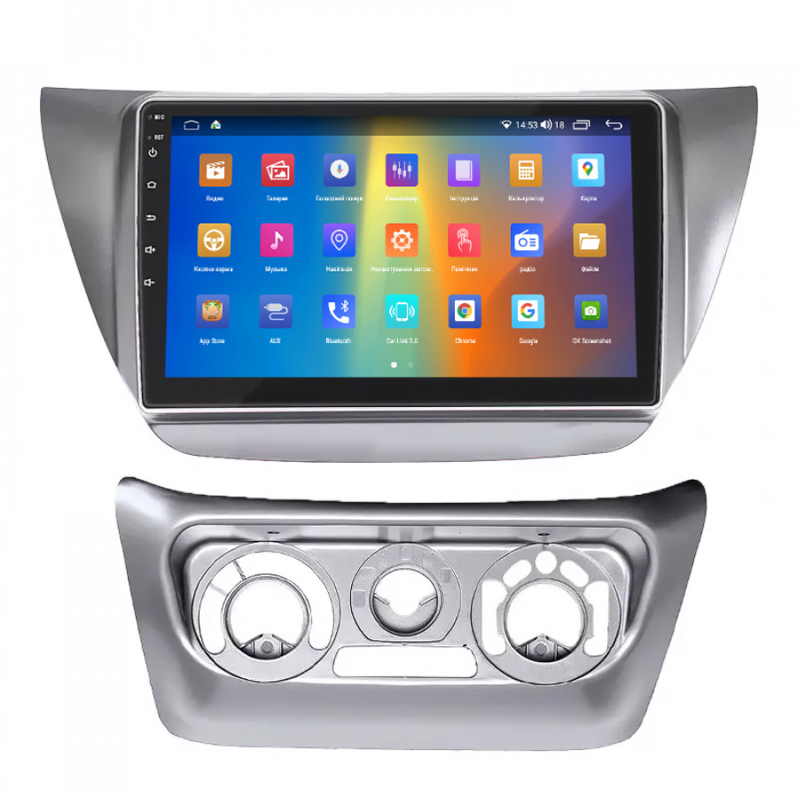 Штатная магнитола Lesko для Mitsubishi Lancer Evolution VII 2001-2003 экран 9" 4/64Gb CarPlay 4G Wi-Fi GPS Prime