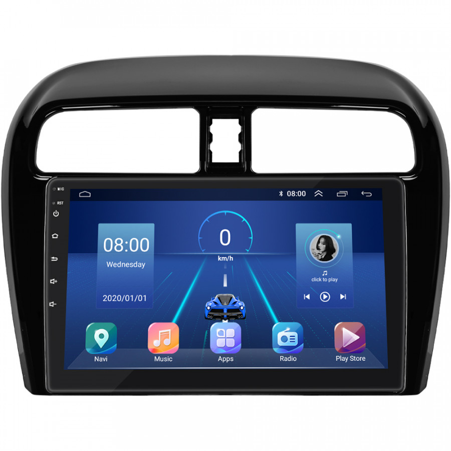 Штатная магнитола Lesko для Mitsubishi Mirage VI 2012-2015 экран 9" 4/32Gb 4G Wi-Fi GPS Top