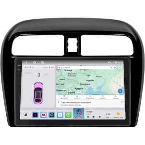 Штатная магнитола Lesko для Mitsubishi Mirage VI Рестайлинг 2015-2019 экран 9" 4/64 QLED CarPlay 4G Wi-Fi GPS 360 Prime