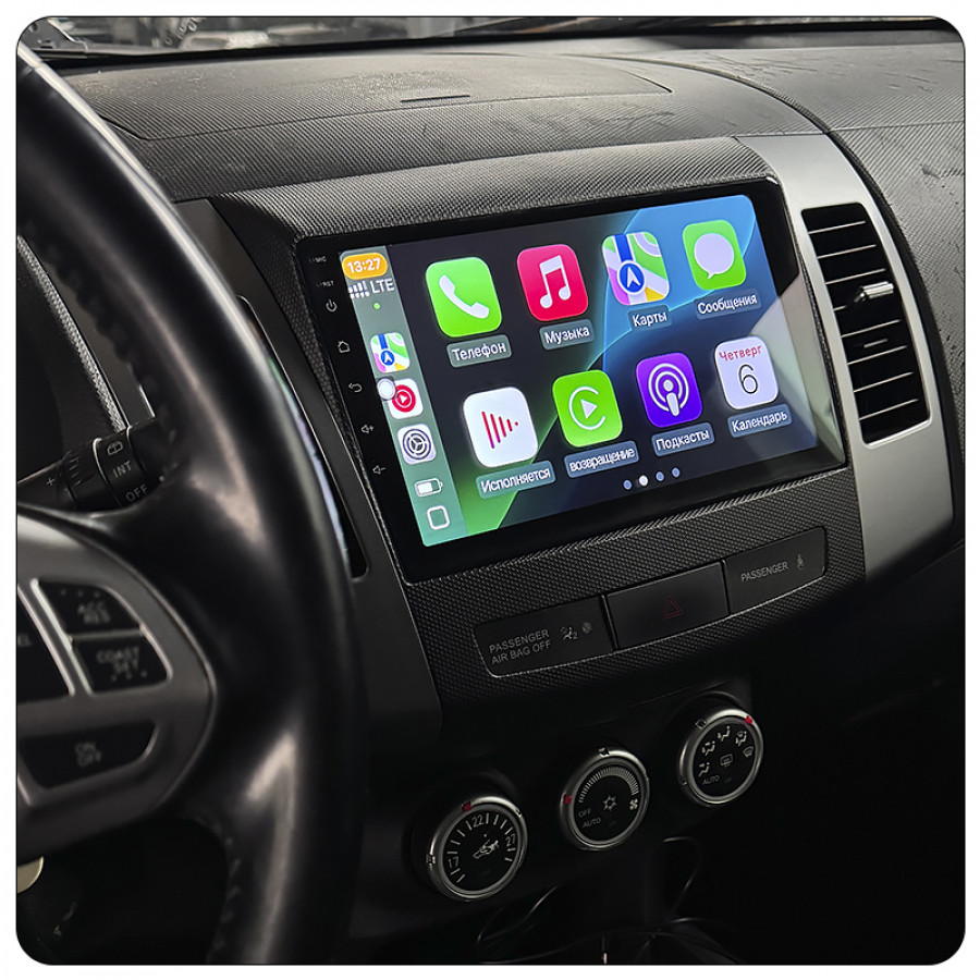 Штатная магнитола Lesko для Mitsubishi Outlander II 2005-2009 экран 9" 2/32Gb 4G Wi-Fi GPS Top