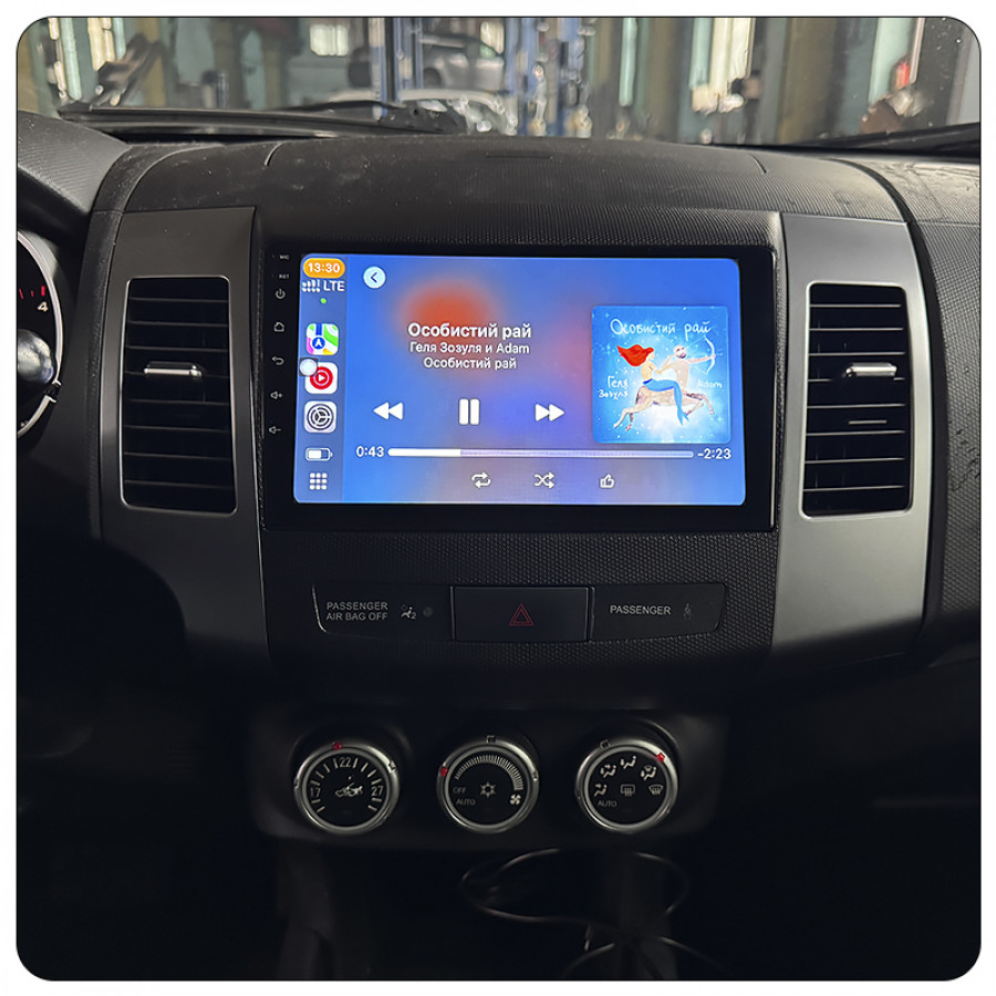 Штатная магнитола Lesko для Mitsubishi Outlander II 2005-2009 экран 9" 6/128Gb 4G Wi-Fi GPS Top