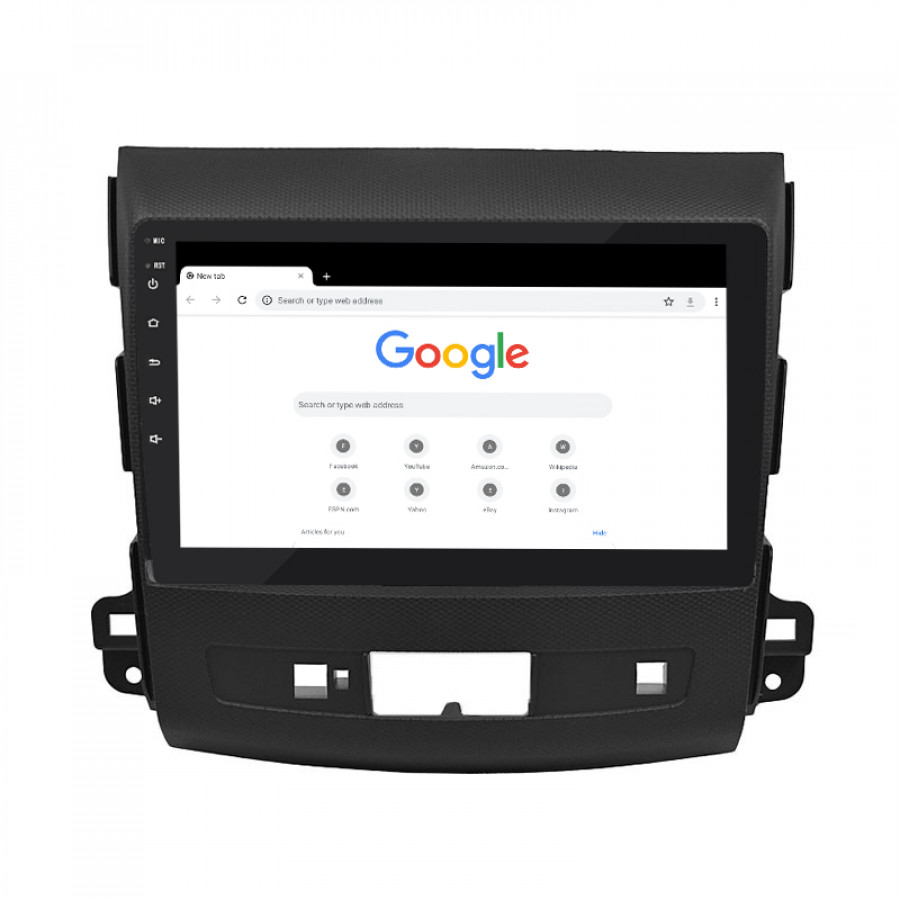 Штатная магнитола Lesko для Mitsubishi Outlander II Рестайлинг 2009-2013 экран 9" 2/32Gb Wi-Fi GPS Base