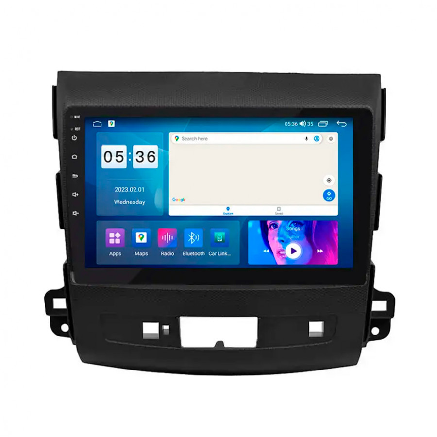 Штатная магнитола Lesko для Mitsubishi Outlander II Рестайлинг 2009-2013 экран 9" 4/64Gb CarPlay 4G Wi-Fi GPS Prime