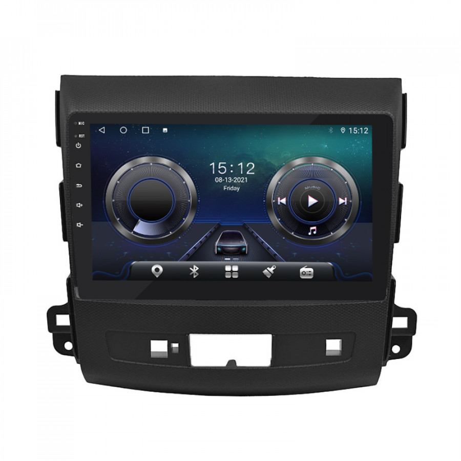 Штатная магнитола Lesko для Mitsubishi Outlander II Рестайлинг 2009-2013 экран 9" 4/32Gb 4G Wi-Fi GPS Top