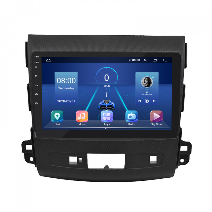 Штатная магнитола Lesko для Mitsubishi Outlander II Рестайлинг 2009-2013 экран 9" 4/64Gb 4G Wi-Fi GPS Top