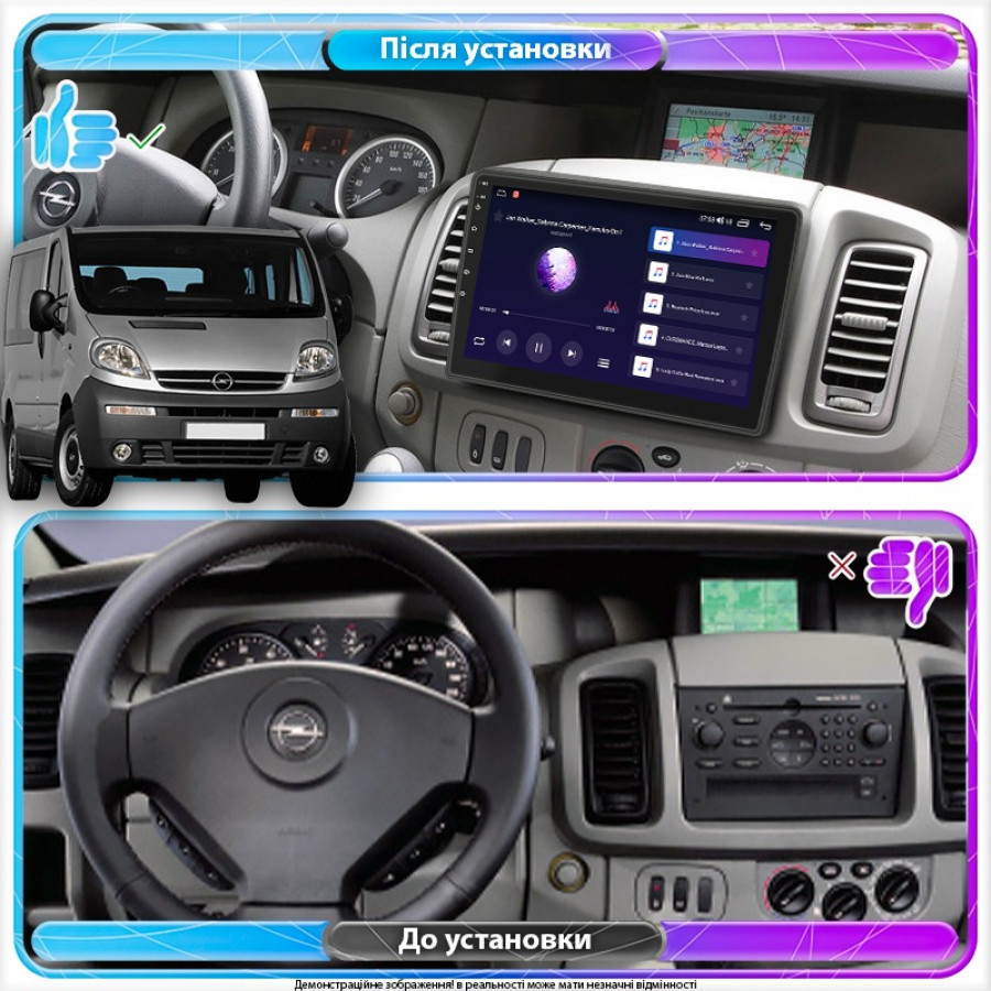 Штатная магнитола Lesko для Opel Vivaro A 2001-2006 экран 10" 6/128Gb 4G Wi-Fi GPS Top