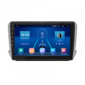 Штатная магнитола Lesko для Peugeot 2008 I Рестайлинг 2016-2019 экран 10" 2/32Gb 4G Wi-Fi GPS Top