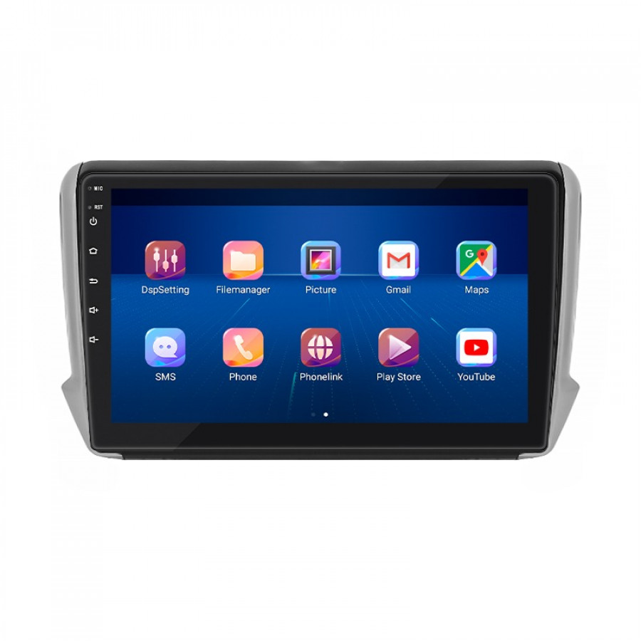 Штатная магнитола Lesko для Peugeot 2008 I Рестайлинг 2016-2019 экран 10" 6/128Gb 4G Wi-Fi GPS Top