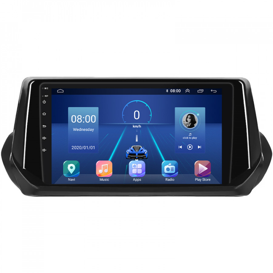 Штатная магнитола Lesko для Peugeot 2008 II 2019-н.в. экран 9" 4/32Gb 4G Wi-Fi GPS Top