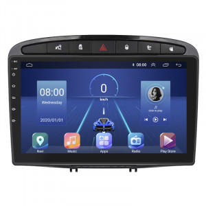 Штатная магнитола Lesko для Peugeot 308 I 2007-2011 экран 9" 2/32Gb 4G Wi-Fi GPS Top