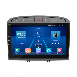 Штатная магнитола Lesko для Peugeot 308 I Рестайлинг 2011-2015 экран 9" 4/32Gb 4G Wi-Fi GPS Top